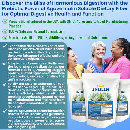 Agave Inulin Fiber Powder Digestive Supplement, 3 Lbs.
